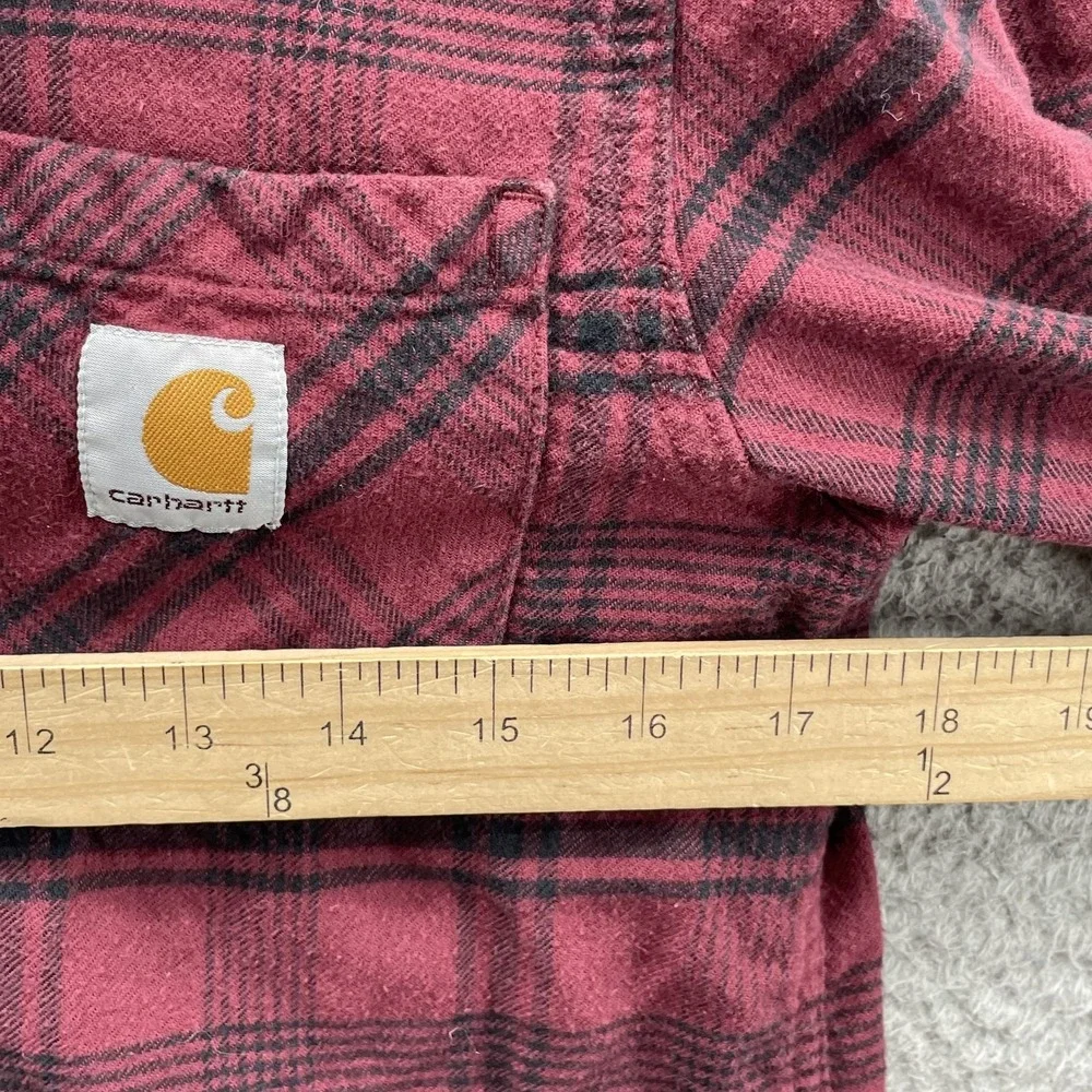 Carhartt Flannel Hooded Shirt Youth Boys Large Outdoor‎ Camp Hiking Skater Gorp